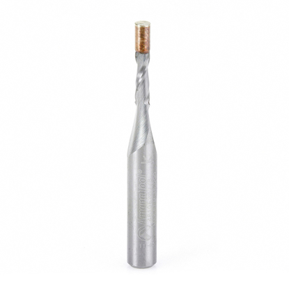 Picture of 46196 Solid Carbide UltraTrim Spiral 1/8 Dia x 3/8 x 1/4 Inch Shank with Brass Pilot Guide Up-Cut